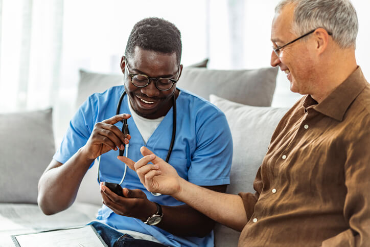 internal medicine doctor talking to patient